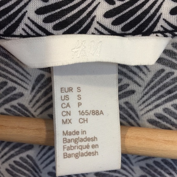 H&M Black & White Button Down Shirt Dress Small - Picture 3 of 8